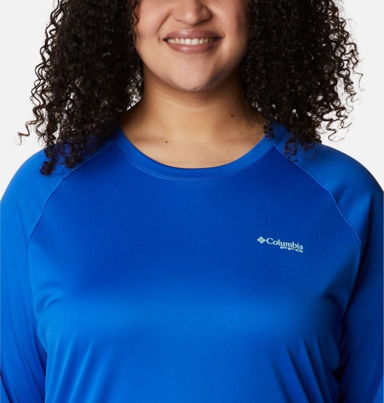 Women's Columbia PFG Tidal Tee II Long Sleeve Sweatshirts Blue | Plus Size CA-T5L16